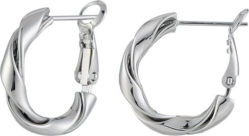 14k Gold Plated Hoop Earrings for Women, 925 Sterling Silver Posts Thick Twist Hypoallergenic Chunky Large Earrings 20mm 30mm 40mm 50mm in Saudi Arabia