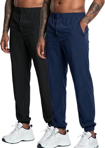 MERIDIANO Mens Hiking Pants Lightweight Quick-Dry Nylon Stretchy Joggers with Zipper Pocket Active Pants Outdoor Gym Travel in Saudi Arabia