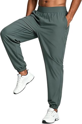 MERIDIANO Mens Hiking Pants Lightweight Quick-Dry Nylon Stretchy Joggers with Zipper Pocket Active Pants Outdoor Gym Travel in Saudi Arabia