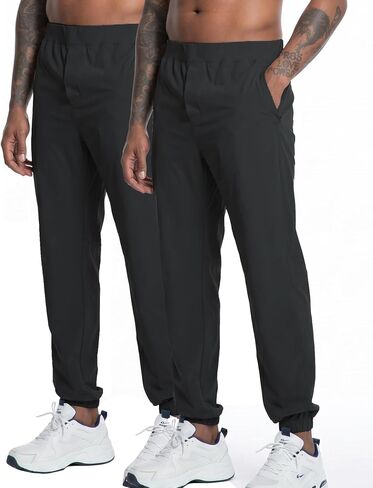 MERIDIANO Mens Hiking Pants Lightweight Quick-Dry Nylon Stretchy Joggers with Zipper Pocket Active Pants Outdoor Gym Travel in Saudi Arabia
