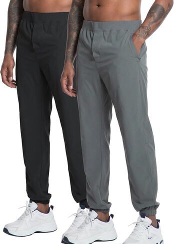 MERIDIANO Mens Hiking Pants Lightweight Quick-Dry Nylon Stretchy Joggers with Zipper Pocket Active Pants Outdoor Gym Travel in Saudi Arabia