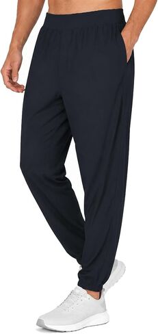 MERIDIANO Mens Hiking Pants Lightweight Quick-Dry Nylon Stretchy Joggers with Zipper Pocket Active Pants Outdoor Gym Travel in Saudi Arabia