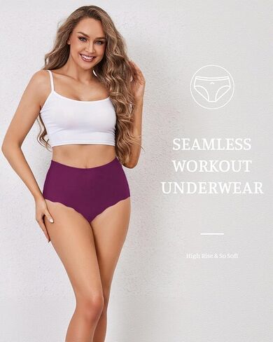 Women's Seamless Underwear High Waisted Full Coverage Ladies Panties 5-Pack in Kuwait
