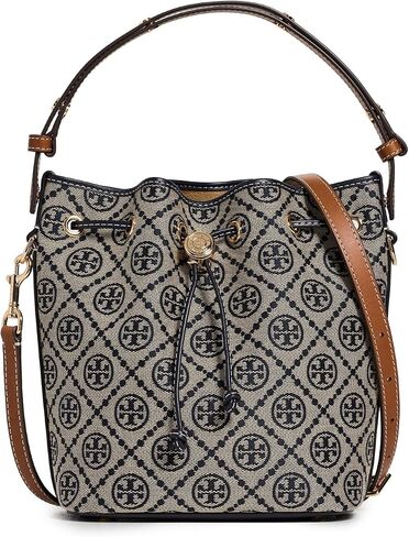 Tory Burch Women's T Monogram Bucket Bag, Tory Navy, One Size in Kuwait