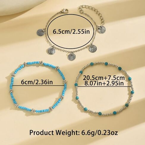 Gold Anklets Bracelets for Women Waterproof Layered Beaded Anklet Bracelets Set Boho Pearl Starfish Shell Anklet Bracelet Stacked Turquoise Anklets Bracelet Summer Beach Foot Jewelry Gift for Women in Saudi Arabia