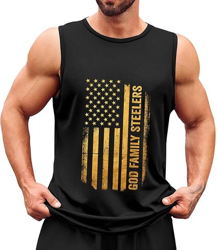 Men's Tank Top,God Family Steelers,Summer Undershirt Sleeveless Shirts Muscle Tops in Kuwait