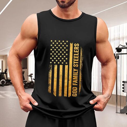 Men's Tank Top,God Family Steelers,Summer Undershirt Sleeveless Shirts Muscle Tops in Kuwait
