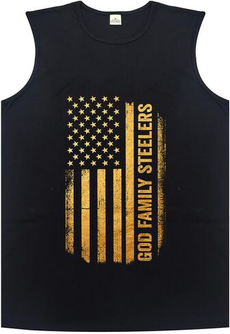 Men's Tank Top,God Family Steelers,Summer Undershirt Sleeveless Shirts Muscle Tops in Kuwait