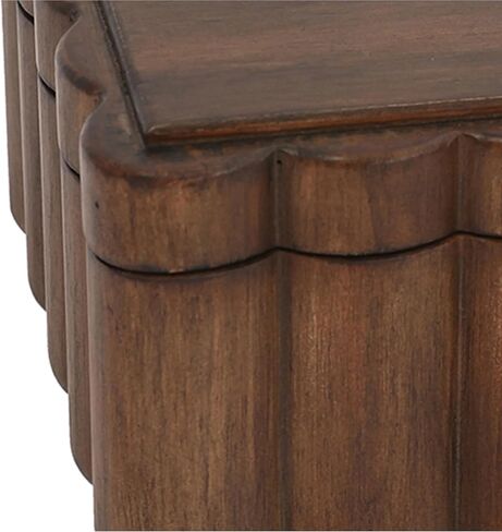 Scalloped Wooden Jewelry Storage Box – Multi-Functional Decorative Organizer for Elegance in Saudi Arabia