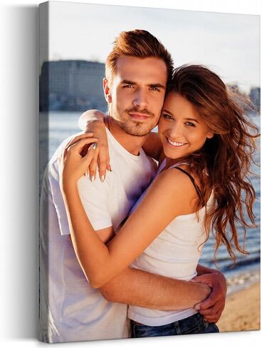 Customizable Photo Canvas Print with Deep Floating Frame - Personalized Gallery Wrapped Wall Art from Your Image - Beige Walnut Black White Options for Gifts (Framed, 11x14) in Saudi Arabia