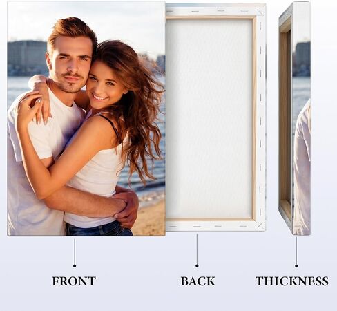 Customizable Photo Canvas Print with Deep Floating Frame - Personalized Gallery Wrapped Wall Art from Your Image - Beige Walnut Black White Options for Gifts (Framed, 11x14) in Saudi Arabia