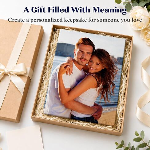 Customizable Photo Canvas Print with Deep Floating Frame - Personalized Gallery Wrapped Wall Art from Your Image - Beige Walnut Black White Options for Gifts (Framed, 11x14) in Saudi Arabia