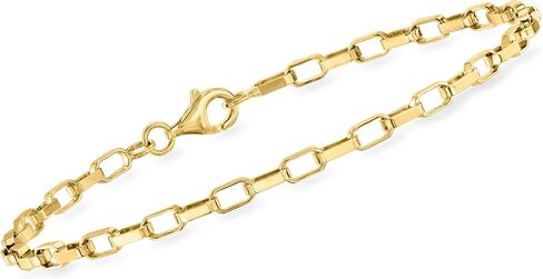 Ross-Simons 3mm 18kt Gold Over Sterling Box-Link Bracelet in Saudi Arabia