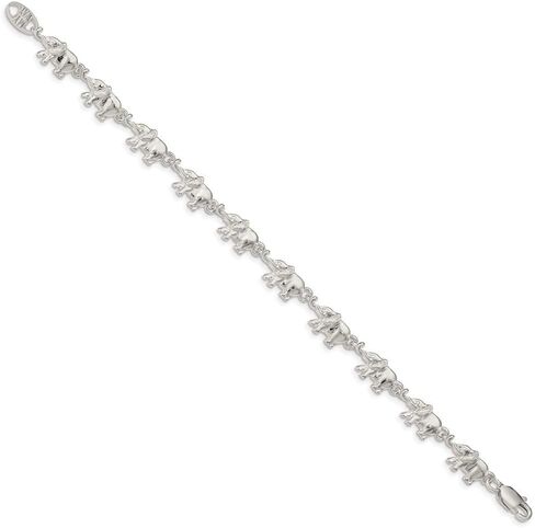 Solid Sterling Silver Elephants Bracelet in Kuwait