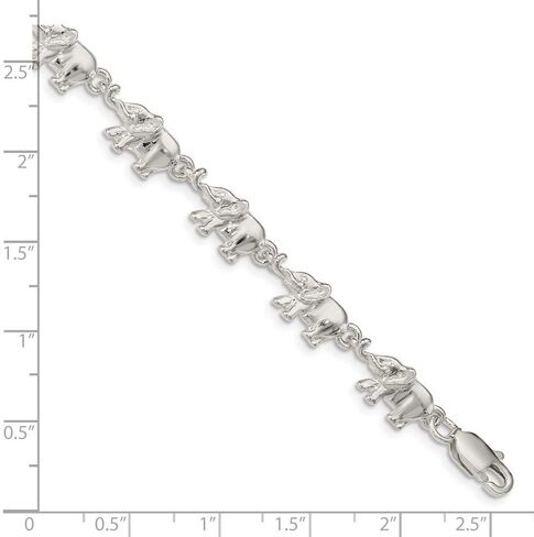 Solid Sterling Silver Elephants Bracelet in Kuwait