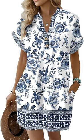 ETCYY NEW Summer Dresses for Women Vacation Beach Cover Ups Trendy Going Out Casual T Shirt Sundress Preppy Daily Outfits in Saudi Arabia