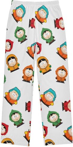 Cute Pixel Character Pajama Pants Soft PJ Bottoms Lounge Pants Long Sleepwear Elastic Waist with Pockets in Saudi Arabia
