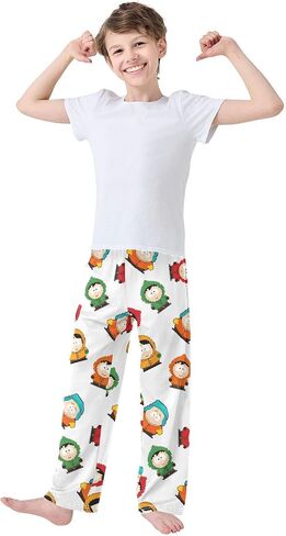 Cute Pixel Character Pajama Pants Soft PJ Bottoms Lounge Pants Long Sleepwear Elastic Waist with Pockets in Saudi Arabia