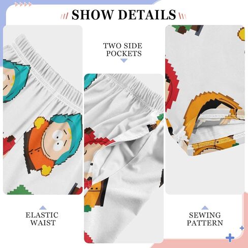 Cute Pixel Character Pajama Pants Soft PJ Bottoms Lounge Pants Long Sleepwear Elastic Waist with Pockets in Saudi Arabia