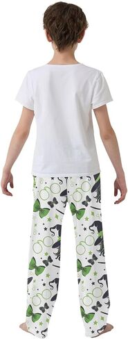 Pajama Pants Green Witch Magic Wand Bow Long Lounge Pj Pants Soft Pajama Bottoms Elastic Waist with Pockets in Saudi Arabia