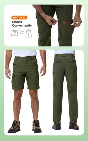 Men’s Hiking Pants Convertible Cargo Lightweight Quick Dry Waterproof Zip-Off Tactical Pants for Fishing Travel Climbing Work in Kuwait