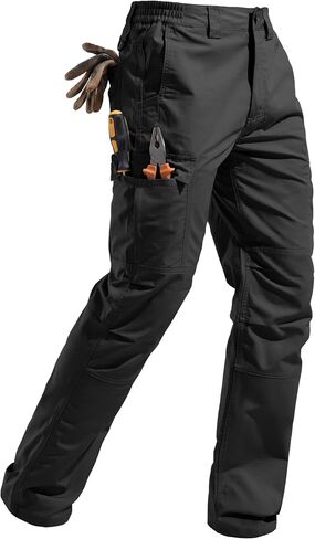 FREE SOLDIER Men's Work Cargo Pants Stretch Water Resistant Ripstop Tactical Outdoor Hiking Pants in Kuwait
