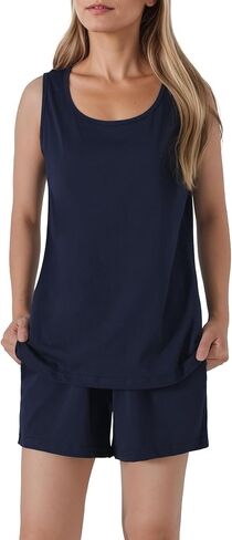 Latuza Women's Tank Top Pajama Set Cotton Summer Pjs in Kuwait
