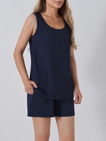 Latuza Women's Tank Top Pajama Set Cotton Summer Pjs in Kuwait