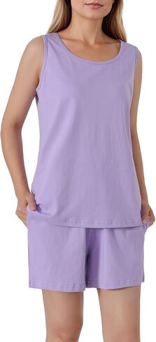 Latuza Women's Tank Top Pajama Set Cotton Summer Pjs in Kuwait