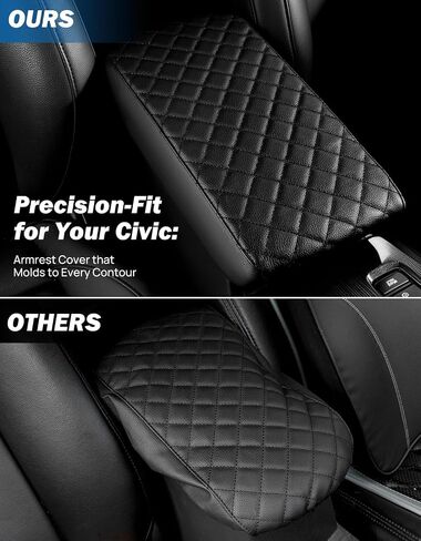 JOYTUTUS Center Console Cover Compatible with 2012-2015 Civic Armrest, PU Leather 9th Gen Civic Arm Rest, Middle Console Cover Protector in Saudi Arabia