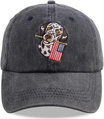 Dog American USA Flag Hats for Men Women, Adjustable Embroidered Cotton Funny Animal Baseball Cap in Saudi Arabia