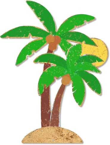 Putuo Decor Pineapple Metal Wall Decor, 13.78" x 6.64" Summer Tin Wall Sign, Tropical Fruit Hanging Art for Beach House Patio Porch Garden Pool Tiki Bar Summer Home Decor in Kuwait