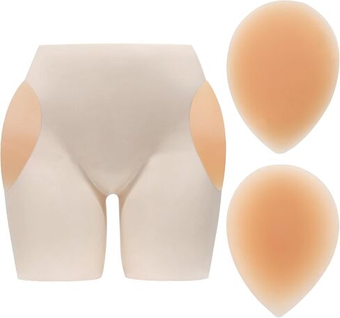 Hip Dip Pads,Silicone Hip Pads Adhesive for Women Reusable Butt Lift Invisible ＆ Traceless Beige in Saudi Arabia