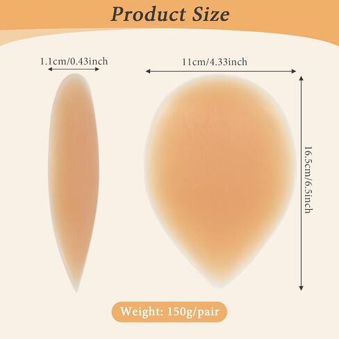 Hip Dip Pads,Silicone Hip Pads Adhesive for Women Reusable Butt Lift Invisible ＆ Traceless Beige in Saudi Arabia