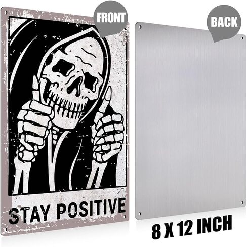 Aluminium plate 766 Skull Decor Gothic Skull Sign Gothic Home Decor Skeleton Sign The Loves Aluminium Plate Signs Plaques Retro Halloween Signs for Bedroom Living Room Gifts for Friend in Kuwait