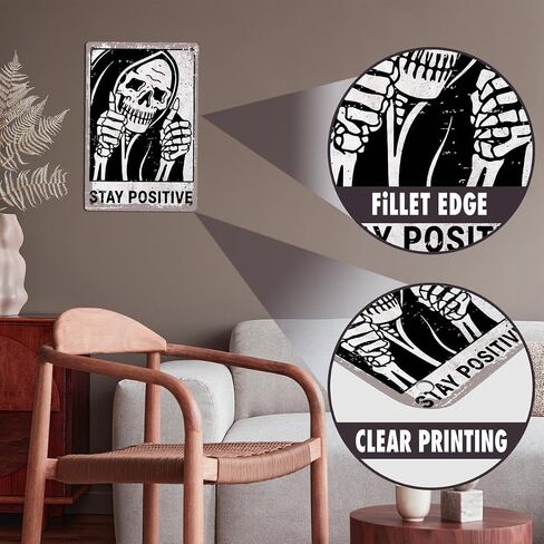 Aluminium plate 766 Skull Decor Gothic Skull Sign Gothic Home Decor Skeleton Sign The Loves Aluminium Plate Signs Plaques Retro Halloween Signs for Bedroom Living Room Gifts for Friend in Kuwait