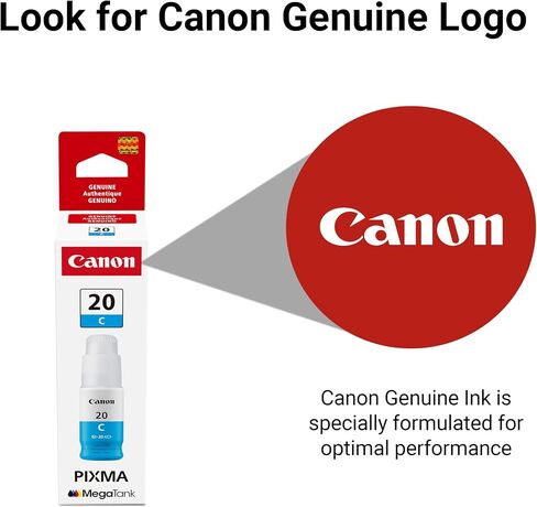 Canon GI-20 Cyan Ink Bottle, Compatible to PIXMA G6020 and G5020 MegaTank Printers in Saudi Arabia