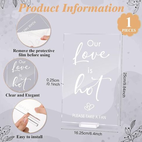 Fumete 101 Pcs Wedding Favor for Guests Included Hand Wedding Fans for Guest Bulk 100 and Acrylic Love is Hot Table Sign,Thank You Celebrating with Us Bridal Shower Party Favors(Classic) in Kuwait
