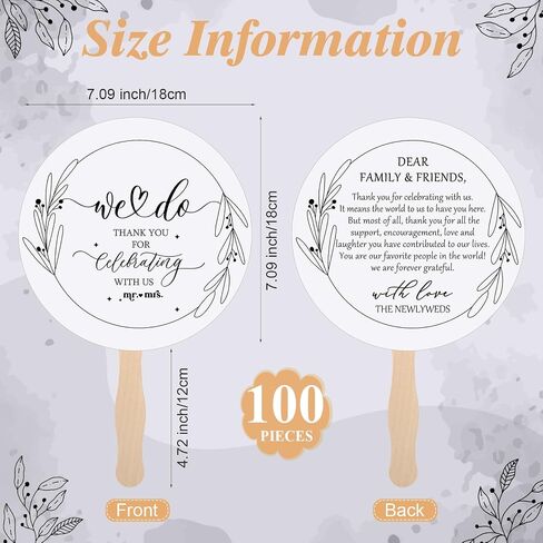 Fumete 101 Pcs Wedding Favor for Guests Included Hand Wedding Fans for Guest Bulk 100 and Acrylic Love is Hot Table Sign,Thank You Celebrating with Us Bridal Shower Party Favors(Classic) in Kuwait