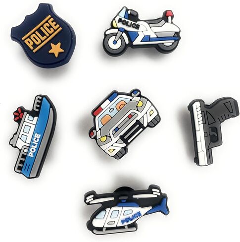 Worked Like a Charm Police Car Officer Badge Shield Blue Lives Matter DAD Shoe Charms for Clog Shoes Decoration Gift in Saudi Arabia