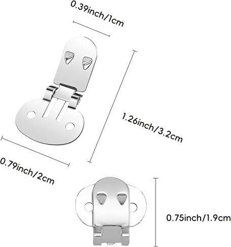 20 PCS Stainless Steel Flat Shoe Clips for DIY Crafts Decoration in Saudi Arabia