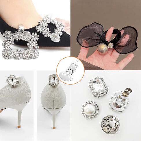 20 PCS Stainless Steel Flat Shoe Clips for DIY Crafts Decoration in Saudi Arabia