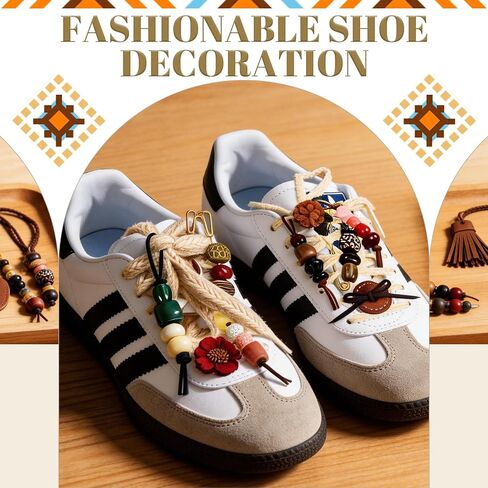 Boho Shoelace Charms Kit for Sneakers, 60+ Pcs DIY Shoe Charms for Sneakers with Beads, Resin Flowers, Tassels, Cords & Storage Box, Sneaker Lace Accessories Gift for Women Teens in Saudi Arabia