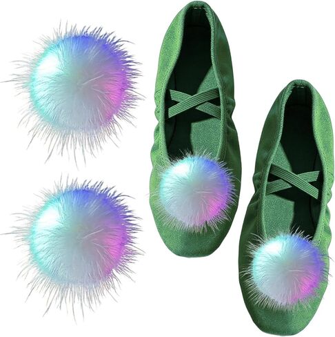 2 Pcs Halloween White Jumbo Glitter Tinsel Pom Pom Ball for Fluffy Shoe Sparkle Balls Removable Faux Fur Shoe Clips Wedding Decoration For Women Girls Constume in Saudi Arabia