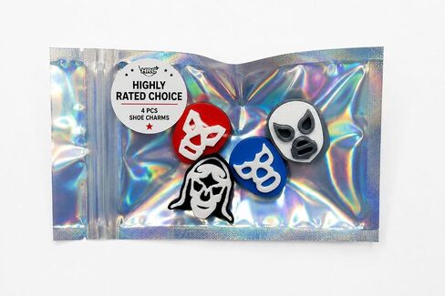 Lucha Libre Shoe Charms, 4 PCS Mexican Wrestling Mask Accessories for Clog Shoes, Kids Teens Adults in Kuwait