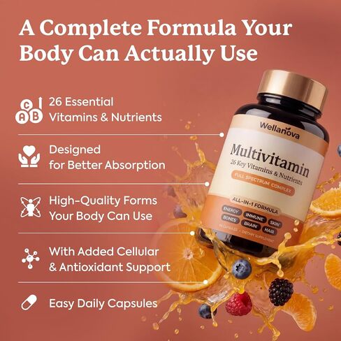 Multivitamin for Women & Men 50 and Over– Daily 26 Key Vitamins, Minerals & Nutrients – All-in-1 Multivitamins for Women & Men – 60 Capsules in Saudi Arabia