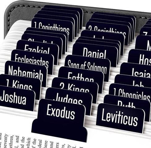 EssexWares – Ocean Solid Color Bible Tabs for Old and New Testament, 80 Large Print Tabs for Bible Study, Water-Resistant and Durable Bible Index Tabs for Women and Men - 1.7" Wide in Kuwait