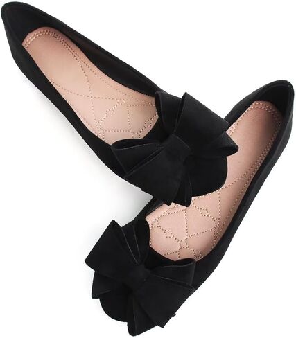 Stunner Women's Dress Flats Cute Round Toe Bowknot Flats Comfortable Ballet Flats Casual Slip On Flat Shoes2E in Saudi Arabia