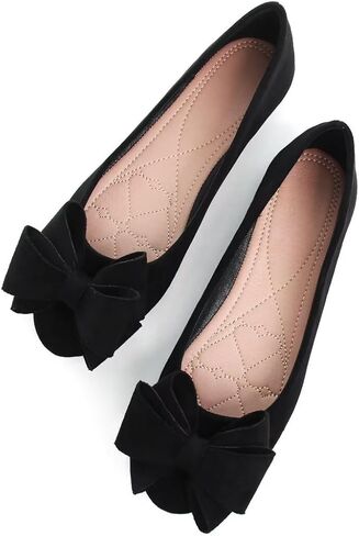 Stunner Women's Dress Flats Cute Round Toe Bowknot Flats Comfortable Ballet Flats Casual Slip On Flat Shoes2E in Saudi Arabia