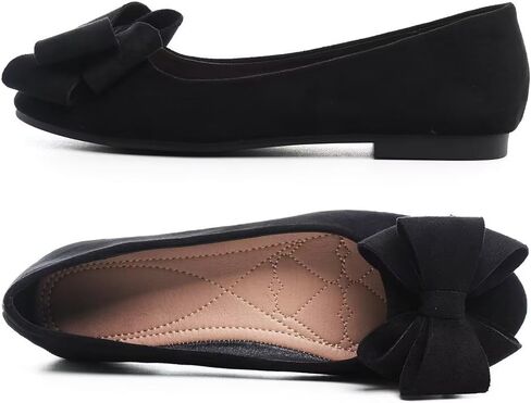 Stunner Women's Dress Flats Cute Round Toe Bowknot Flats Comfortable Ballet Flats Casual Slip On Flat Shoes2E in Saudi Arabia